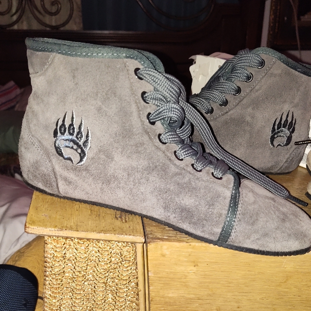 Gray Suede BearCkaw High-Top Men's Shoes